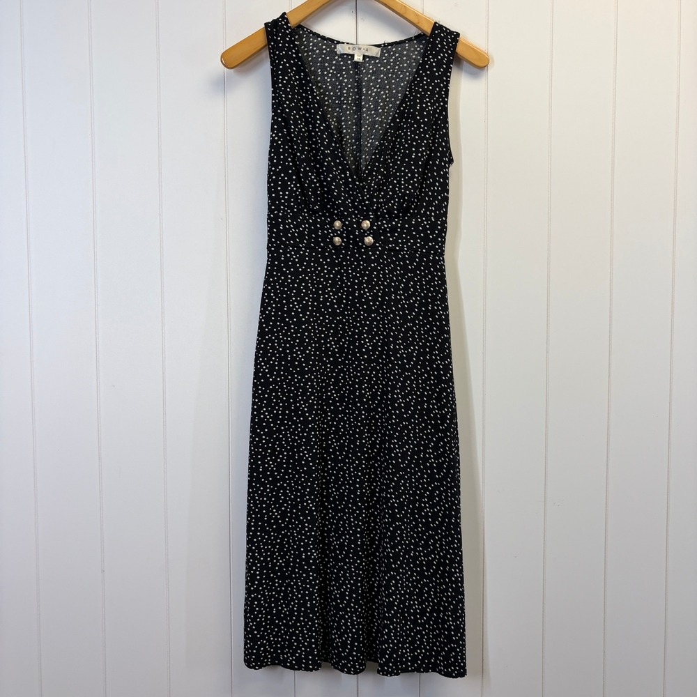 Row A Rockabilly Polka Dot Midi Dress Women Size XS Whimsical Classic Pinup Chic